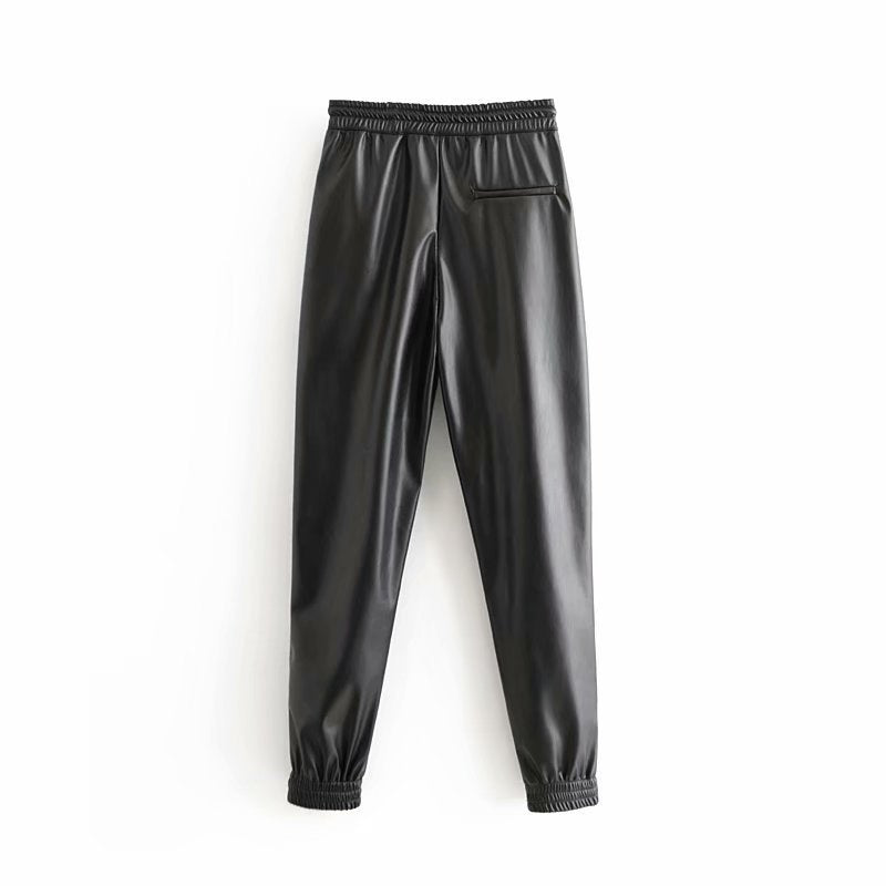 Elastic Waist Drawstring Solid Color Fashion Jogging Pants