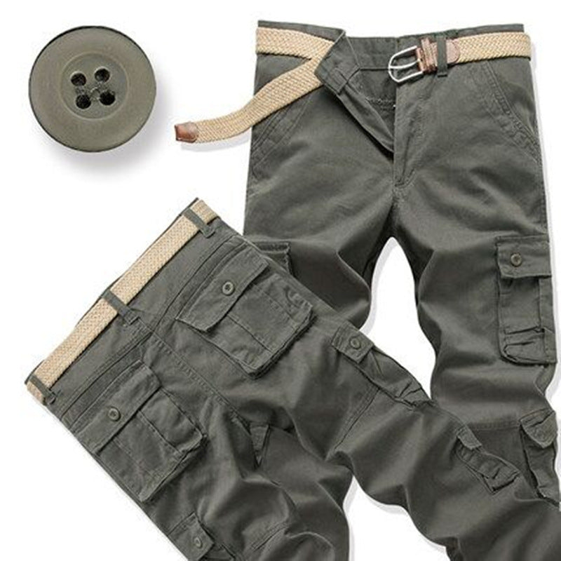 Multi-Pocket Loose High Waist Pants Plus Size