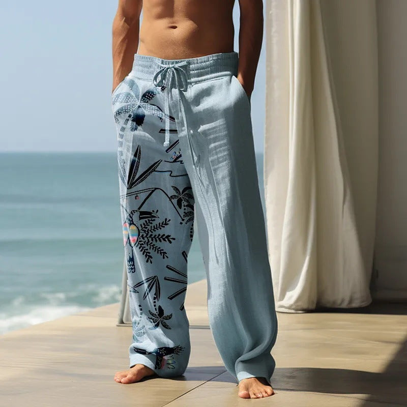 Men's Casual Beach Wide Leg Pants