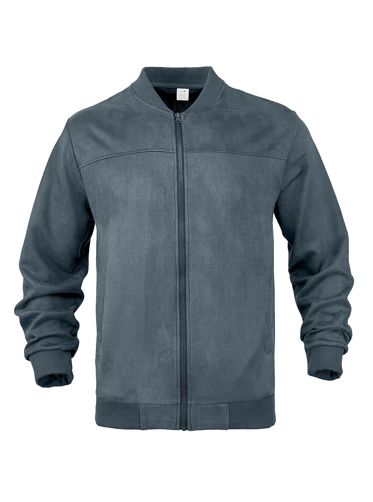Men's Solid Color Minimalism Casual Suede Zip Jacket