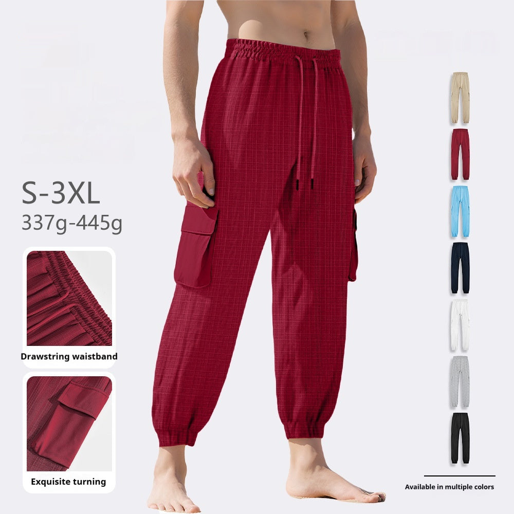 Fashion Sport Casual Personality Trendy Drawstring Multi-pocket Pants Men